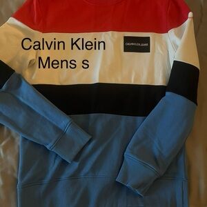 Calvin Klein Men's Colorblock Sweater - Red, White, Blue